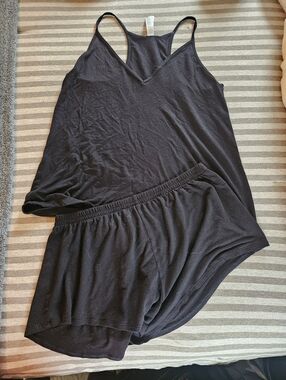 Black Two-Piece Sleep Set - Tank & Shorts